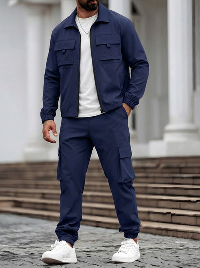 Conjunto de Trabajo Casual: Chamarra y Pantalón con Cierre - Image 10