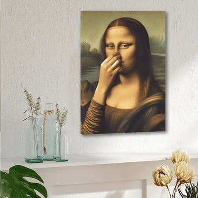 Póster de Arte Mona Lisa Contemporáneo con Gesto Humorístico