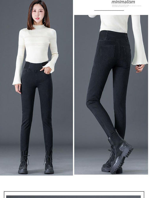 Jeans Skinny de Cintura Alta con Forro Polar Cálido y Cintura Elástica - Image 26