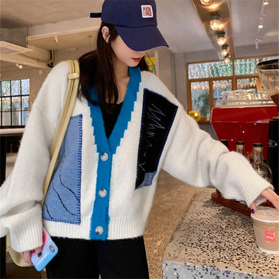 Chaqueta Tejida Suelta de Manga Larga Estilo Coreano para Mujer - Image 13