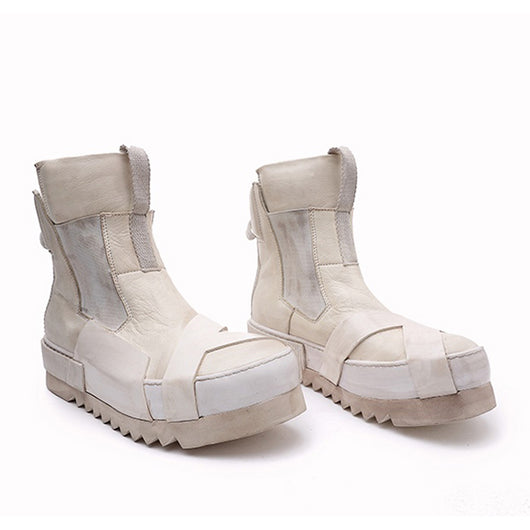 Zapatos Casual Retro de Cuero Artesanal con Suela Elevada - Image 6