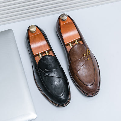 Zapatos Casuales Talla Grande Hombre Estilo Británico sin Cordones - Image 4