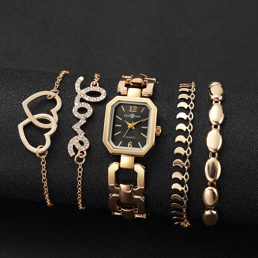 Reloj Cuadrado Elegante para Mujer con Pulsera Corazón - Image 31