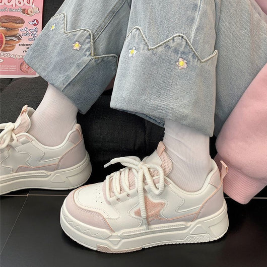 Zapatillas Casuales Coreanas para Mujer con Suela Gruesa - Estilo Skate Versátil - Image 3
