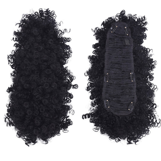 Peluca Mohicano con Cresta, Coleta y Flequillo Rizado