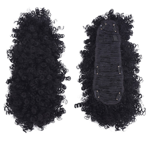 Peluca Mohicano con Cresta, Coleta y Flequillo Rizado