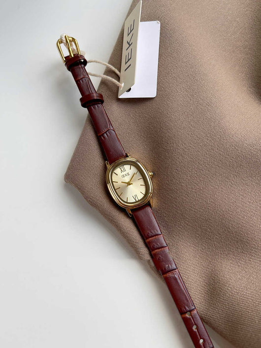 Reloj de Pulsera Retro para Mujer con Correa de Cuero Genuino y Esfera Pequeña - Image 8