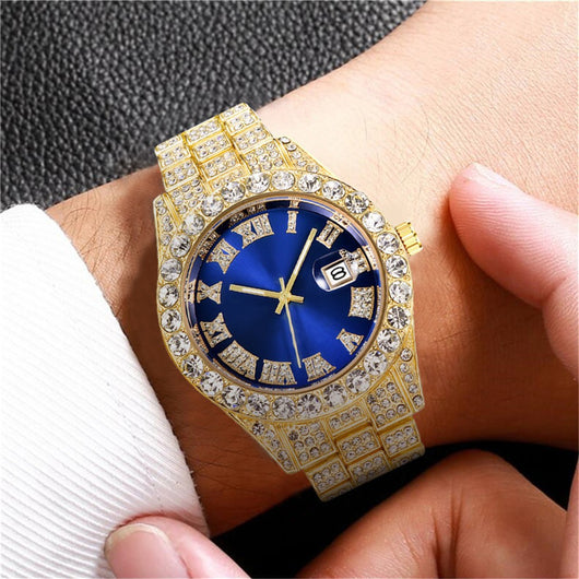 Reloj de Pulsera Hombre Acero Diamante con Calendario Movimiento Cuarzo - Image 19