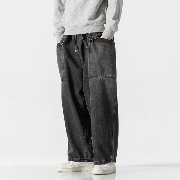 Pantalón Ancho Recto Estilo Japonés Talla Grande