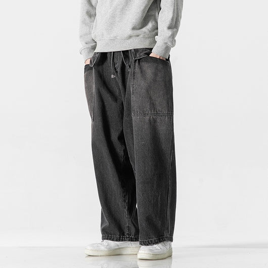 Pantalón Ancho Recto Estilo Japonés Talla Grande - Image 2