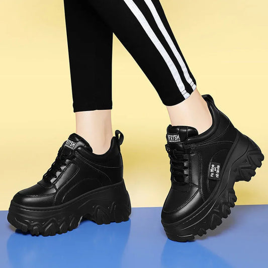 Zapatos Deportivos Dad Shoes con Suela Elevada y Cuero Suave Premium