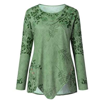 Blusa Estampada Cuello Redondo Manga Larga para Mujer - Image 11