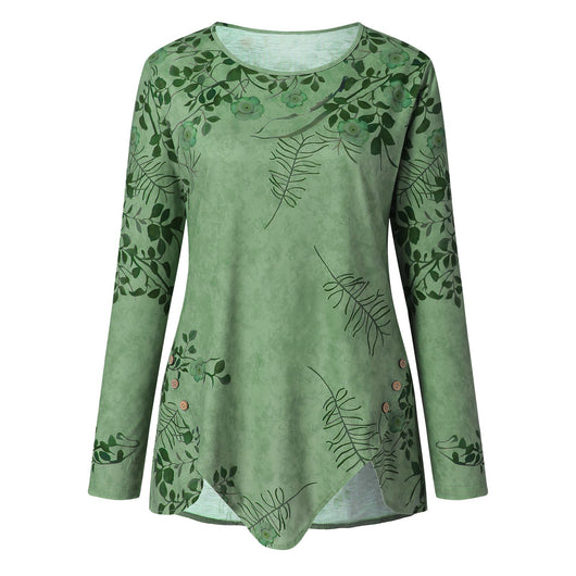 Blusa Estampada Cuello Redondo Manga Larga para Mujer - Image 11