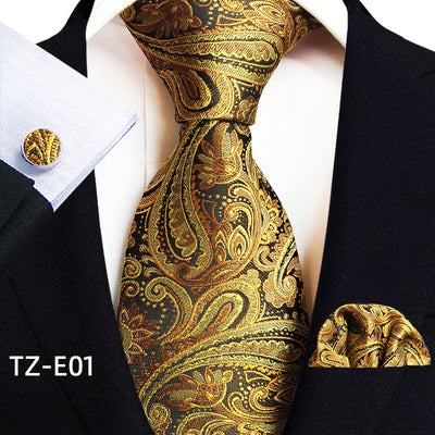 Set de 3 Piezas: Corbata Paisley, Pañuelo de Bolsillo y Gemelos - Image 6
