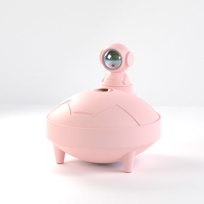 White astronaut sunset lamp humidifier with a 360-degree rotating head and two spray modes, on a light background. - Image 21