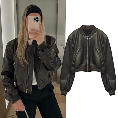 Chaqueta Piloto Motociclista para Mujer con Cuello Mao - Image 17