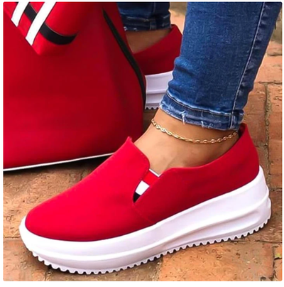 Zapato Casual Mujer Punta Redonda Tacón Plano Viscosa Liso