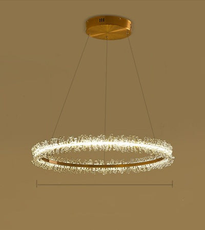 Lámpara de Cristal Colgante Dorada Moderna para Sala de Estar - Image 6