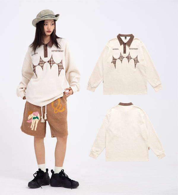 Polo Retro de Terciopelo Grueso para Hombre