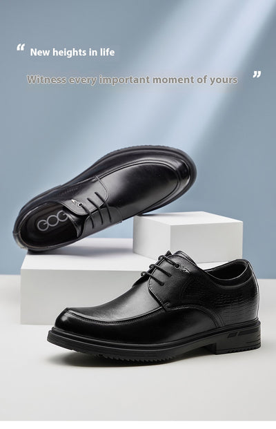 Zapatos Derby de Cuero Genuino con Alzas de 8cm para Hombre - Calzado Formal Ejecutivo - Image 12