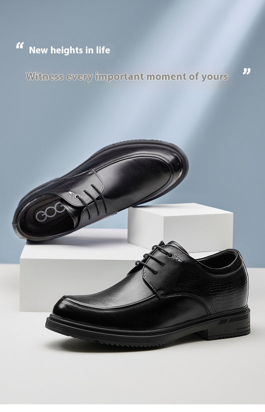 Zapatos Derby de Cuero Genuino con Alzas de 8cm para Hombre - Calzado Formal Ejecutivo - Image 12