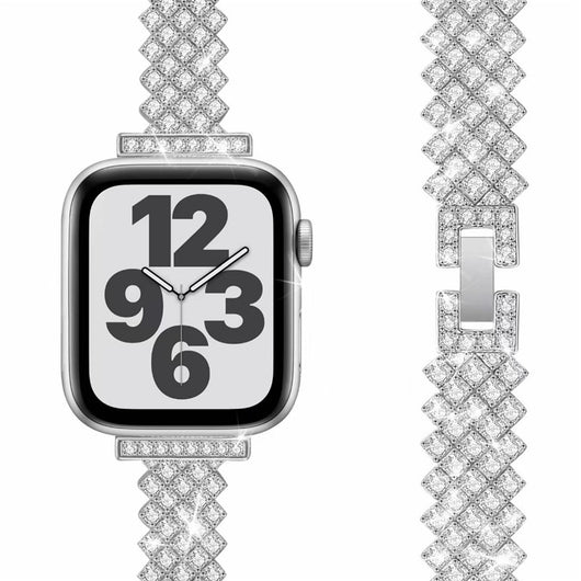 Correa de Reloj de Diamantes y Cristales Metálica - Image 2