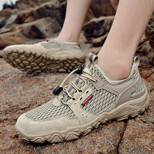Zapatos de Cuero Transpirables para Hombre - Calzado Deportivo Outdoor de Suela Blanda Antideslizante