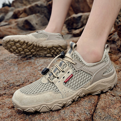 Zapatos de Cuero Transpirables para Hombre - Calzado Deportivo Outdoor de Suela Blanda Antideslizante