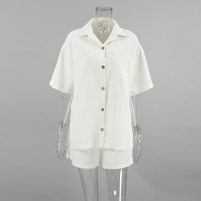 Conjunto Playero con Diseño Waffle - Camisa y Shorts - Image 13