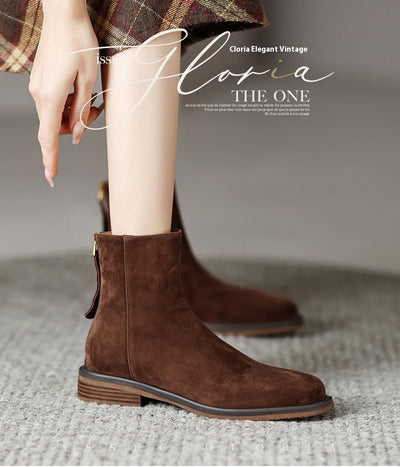Botas Retro Francesas de Tacón Grueso y Punta Cuadrada para Mujer - Image 18