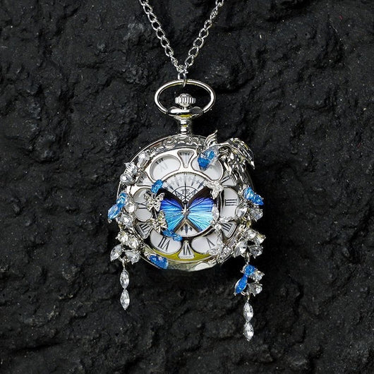 Reloj de Bolsillo Animado Mariposas Turquesa y Verde para Pareja - Edición Graduación - Image 13