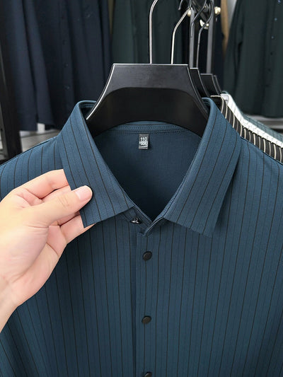 Camisa de Rayas Verticales para Hombre - Primavera y Otoño - Image 18