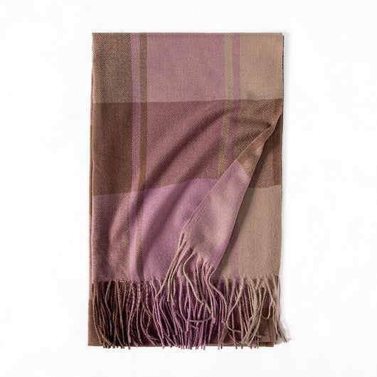 Bufanda Gruesa para Mujer con Flecos - Abrigo Cálido de Invierno - Image 4