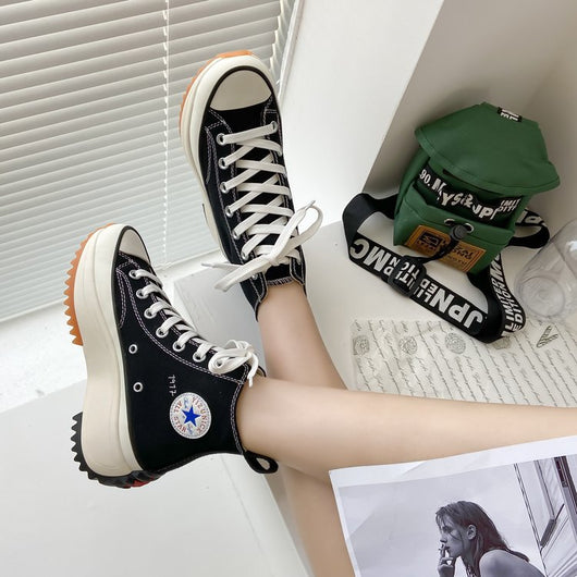 Zapatillas Altas de Lona para Mujer Estilo Coreano con Plataforma - Image 7