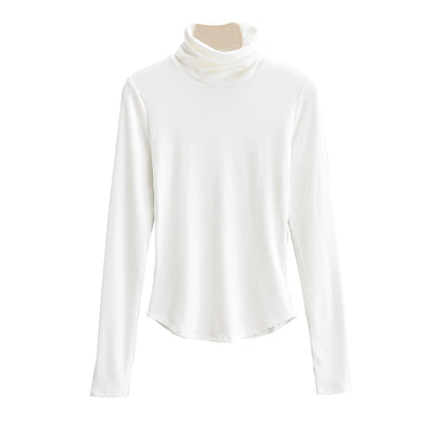 Polera Cuello Alto Ajustado Liso - Prenda Base Versátil - Image 5