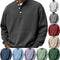Suéter Polo Cuello Alto Manga Larga para Hombre - Casual Suelto con Bolsillos