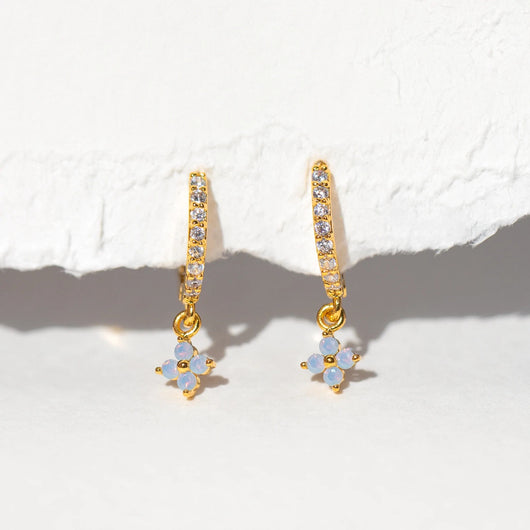 Aretes Flores Delicadas con Micro-incrustaciones y Clip Ajustable - Image 8