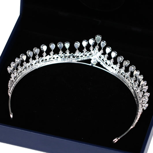 Diadema Corona de Novia en Plata con Circón - Image 3