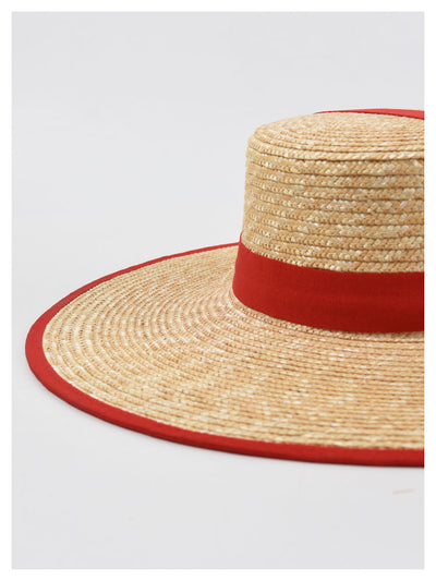 Sombrero de Paja Trenzado con Tiras - Estilo Europeo y Americano para Mujer - Image 17