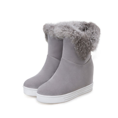 Botas de Nieve Cortas para Mujer con Cuello de Pelaje Acolchadas - Image 16