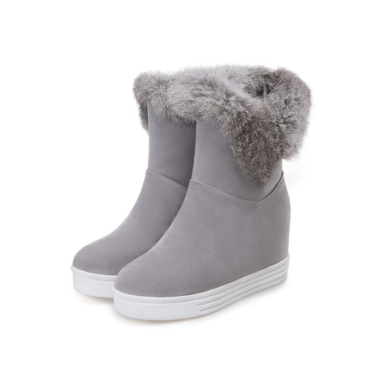 Botas de Nieve Cortas para Mujer con Cuello de Pelaje Acolchadas - Image 16