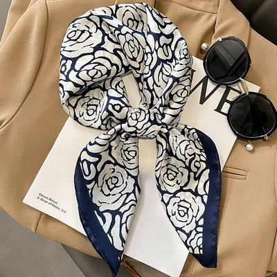 Pañuelo de Seda Estampado Versátil - Banda Decorativa para Cabello y Accesorios - Image 39