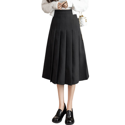 Falda Plisada Francesa Cintura Alta Suelta Invierno Temperamento - Image 31