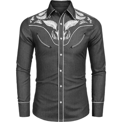 Camisa Suelta Estampada Estilo Western Americano - Image 21