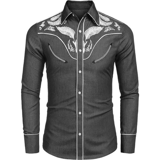 Camisa Suelta Estampada Estilo Western Americano - Image 21