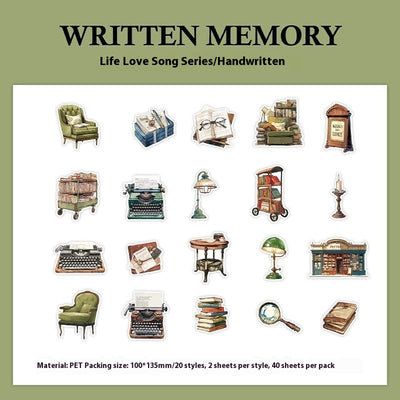 Set de 40 Stickers Decorativos Retro 'Life Love Song' - 4 Diseños DIY - Image 8
