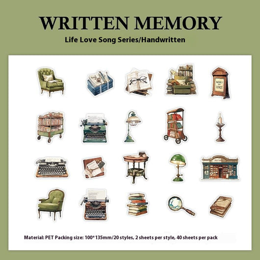 Set de 40 Stickers Decorativos Retro 'Life Love Song' - 4 Diseños DIY - Image 8