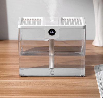 White rectangular humidifier with a gray handle and a digital display showing '86' on a white background. - Image 9