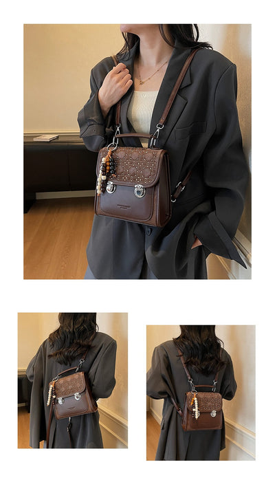 Bolsa Mensajera Cuadrada Texturizada para Mujer - Compacta y Versátil - Image 25