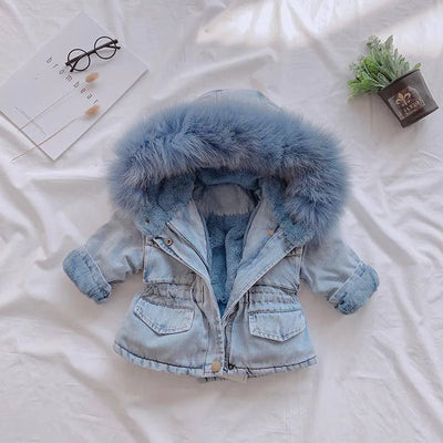 Chaqueta de Niña Denim con Forro de Terciopelo para Otoño e Invierno - Image 7